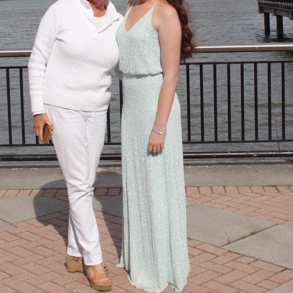 Blue Sequin/Beaded Prom Dress